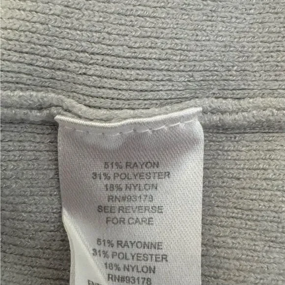 Tahari Light Gray Rayon Blend Sweater Medium M - Picture 6 of 8